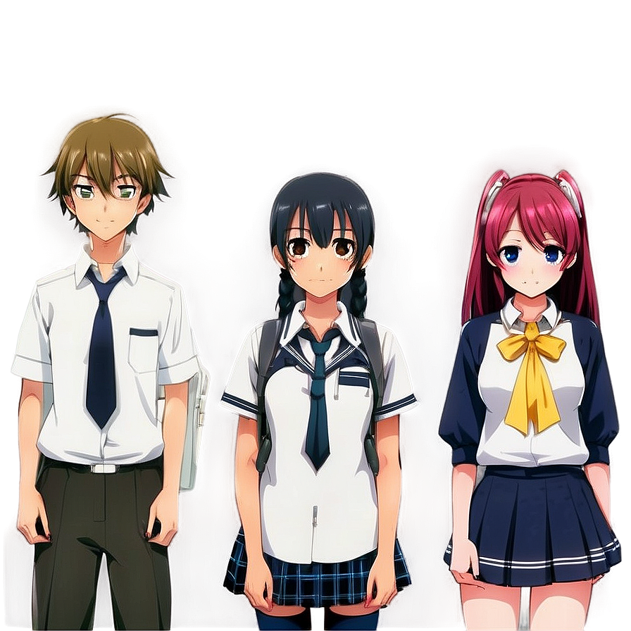 Anime School Uniforms Png 06112024 PNG Image