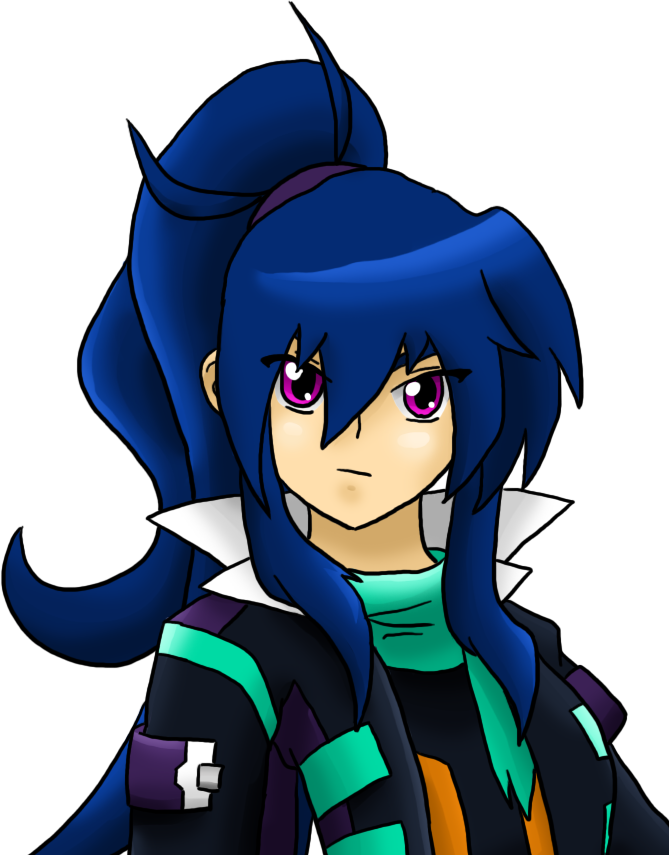 Anime Style Blue Haired Character PNG Image