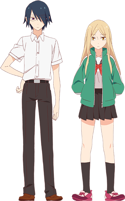 Anime Teen Couple_ Standing Side By Side PNG Image