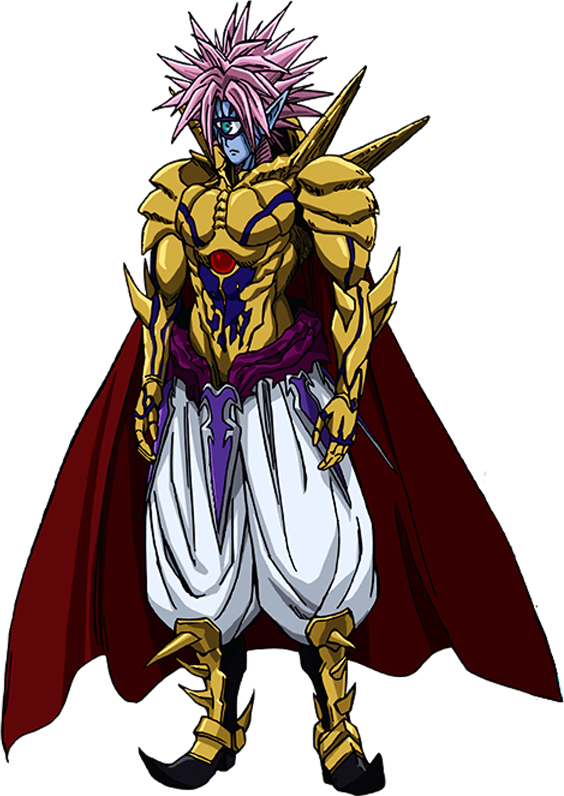 Anime Warriorin Golden Armor PNG Image