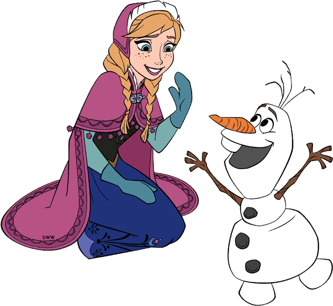 Annaand Olaf Frozen Moment PNG Image