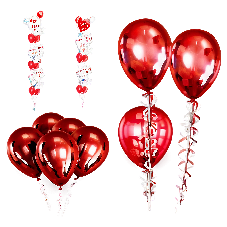 Anniversary Red Balloons Png Gqd PNG Image