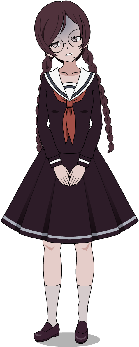 Annoyed Anime Girlin School Uniform PNG Image