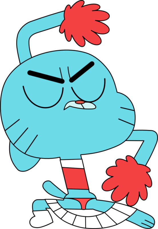 Annoyed Blue Cartoon Character PNG Image