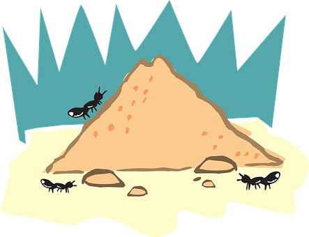 Ant Hill Cartoon Illustration PNG Image