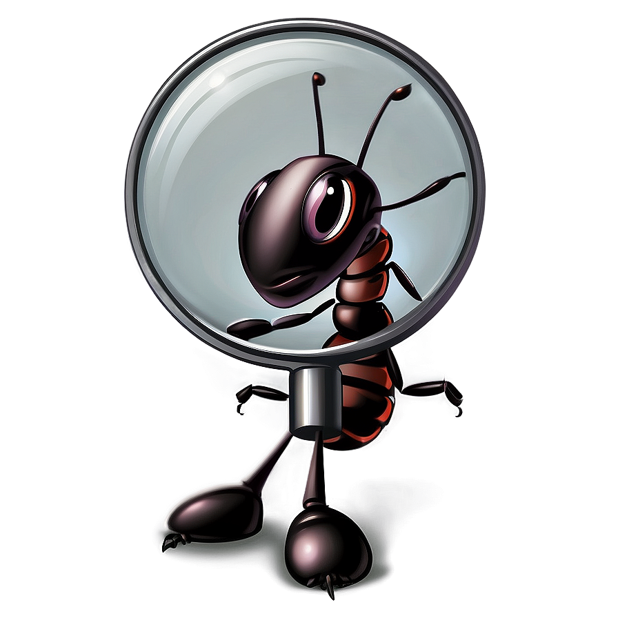 Ant Under Magnifying Glass Png Sys93 PNG Image