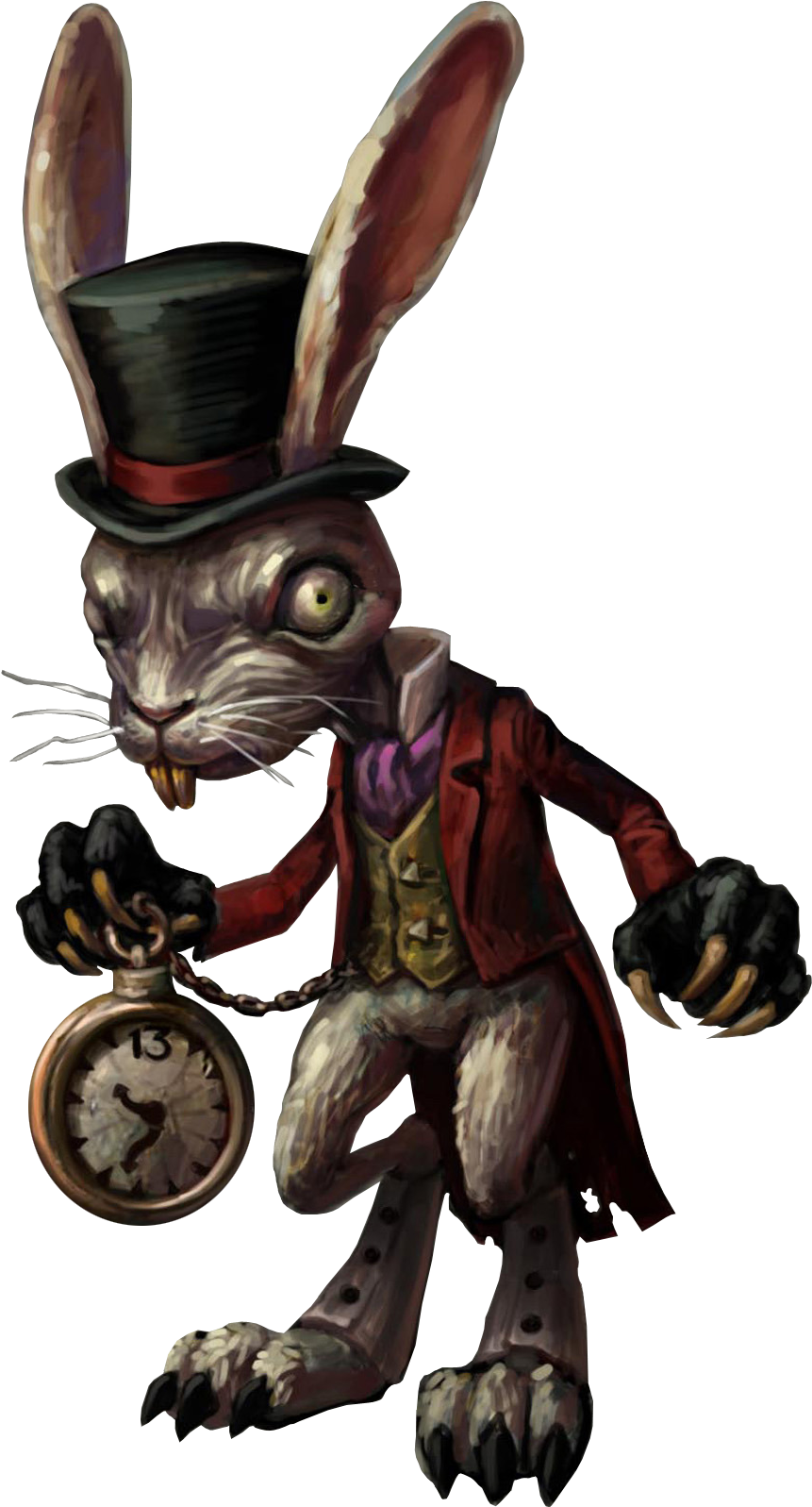 Anthropomorphic Rabbit With Pocket Watch PNG Image