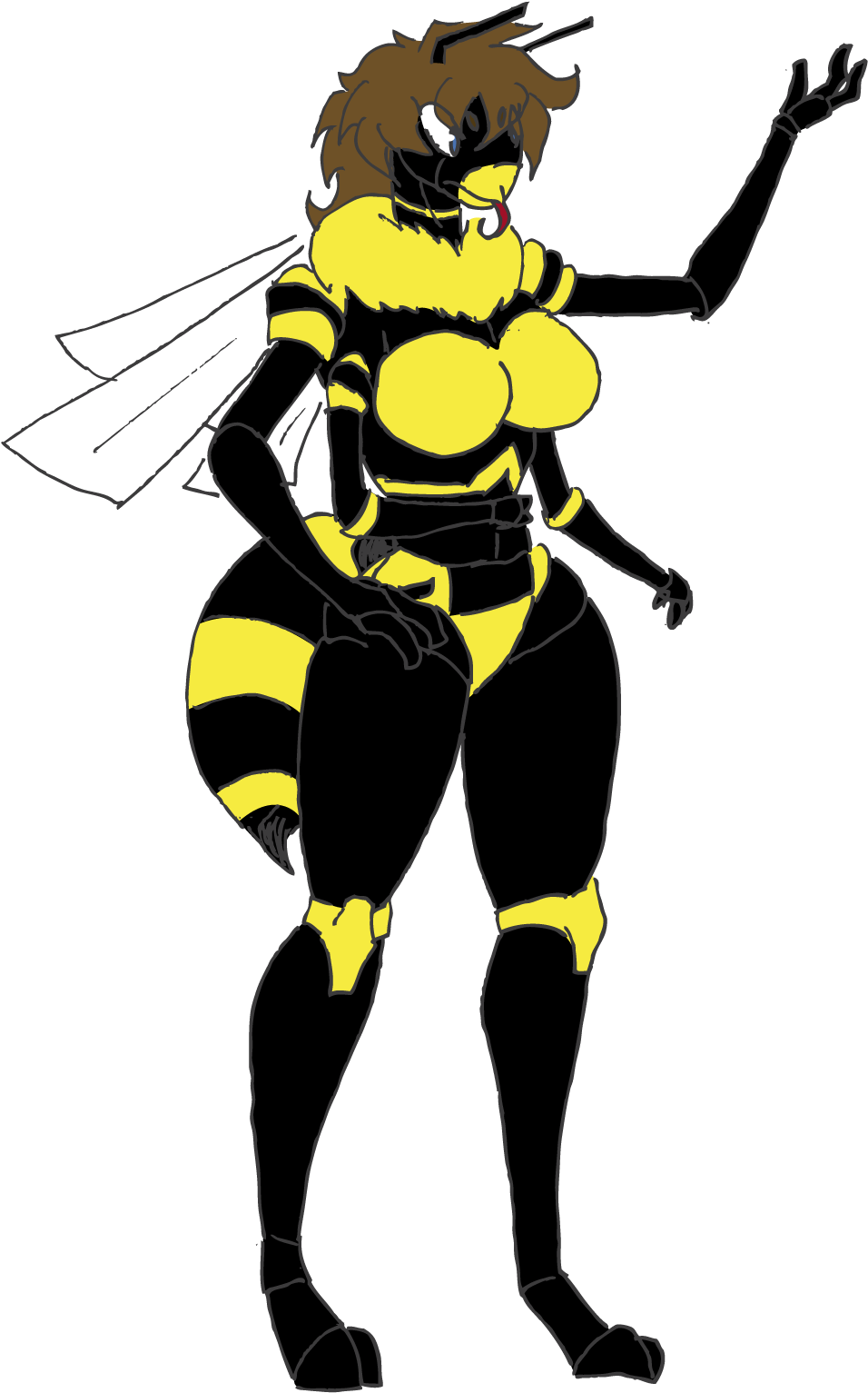 Anthropomorphic Wasp Character PNG Image