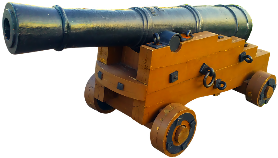 Antique Cannon Display PNG Image