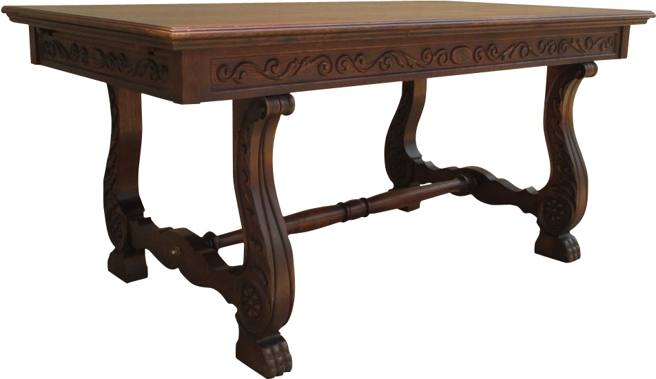 Antique Carved Wooden Table Clipart PNG Image