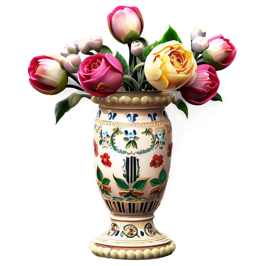 Antique Flower Vase Design Png 06122024 PNG Image