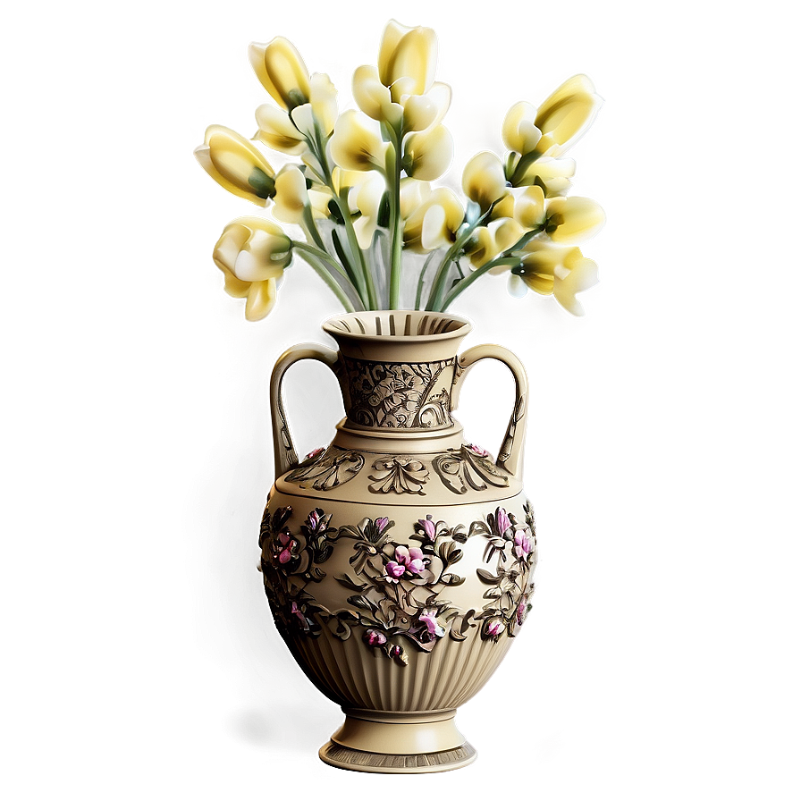 Antique Flower Vase Design Png Hwd PNG Image