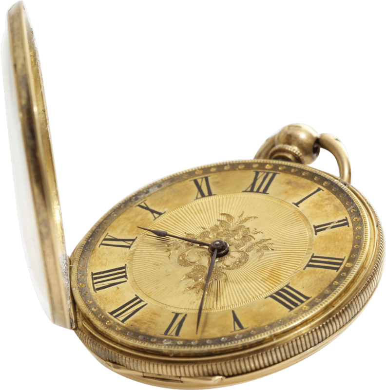 Antique Gold Pocket Watch PNG Image