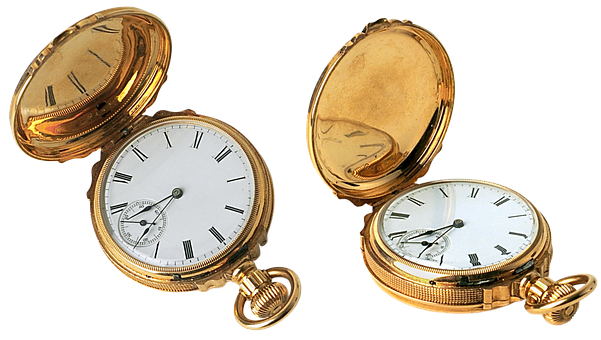 Antique Gold Pocket Watches PNG Image