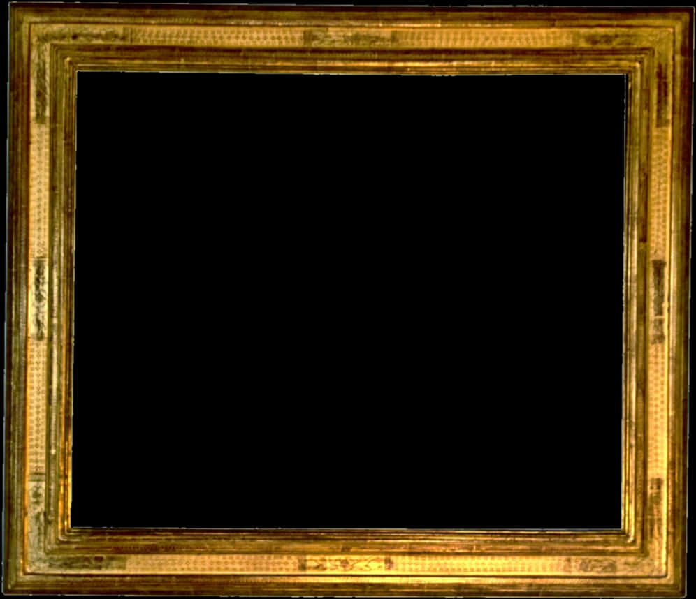 Antique Golden Frame Black Background PNG Image