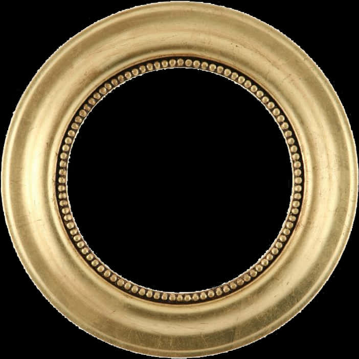 Antique Golden Round Frame PNG Image