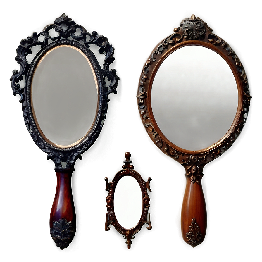 Antique Hand Mirror Collection Png Awg94 PNG Image