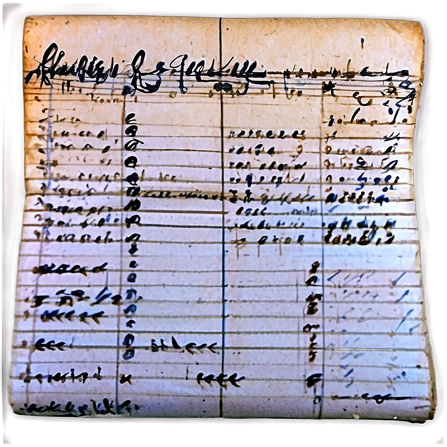 Antique Ledger Page Png Fqp42 PNG Image