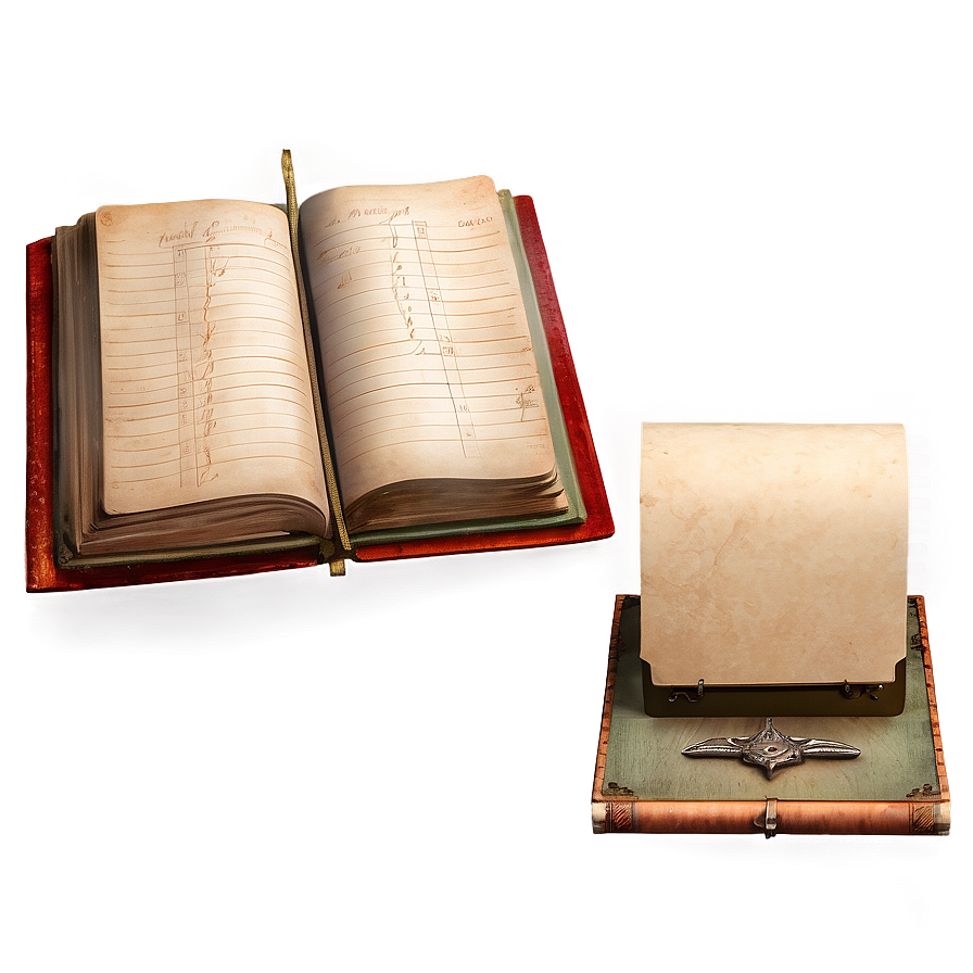 Antique Ledger Page Png Rag21 PNG Image