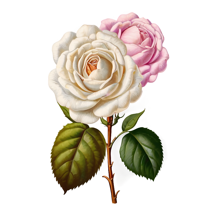 Antique Roses Illustration Png 17 PNG Image