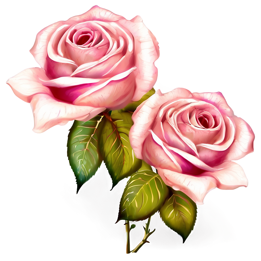 Antique Roses Illustration Png Gmh PNG Image