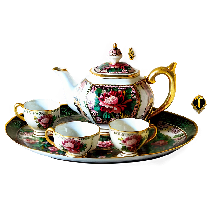 Antique Tea Set Png Ahp PNG Image