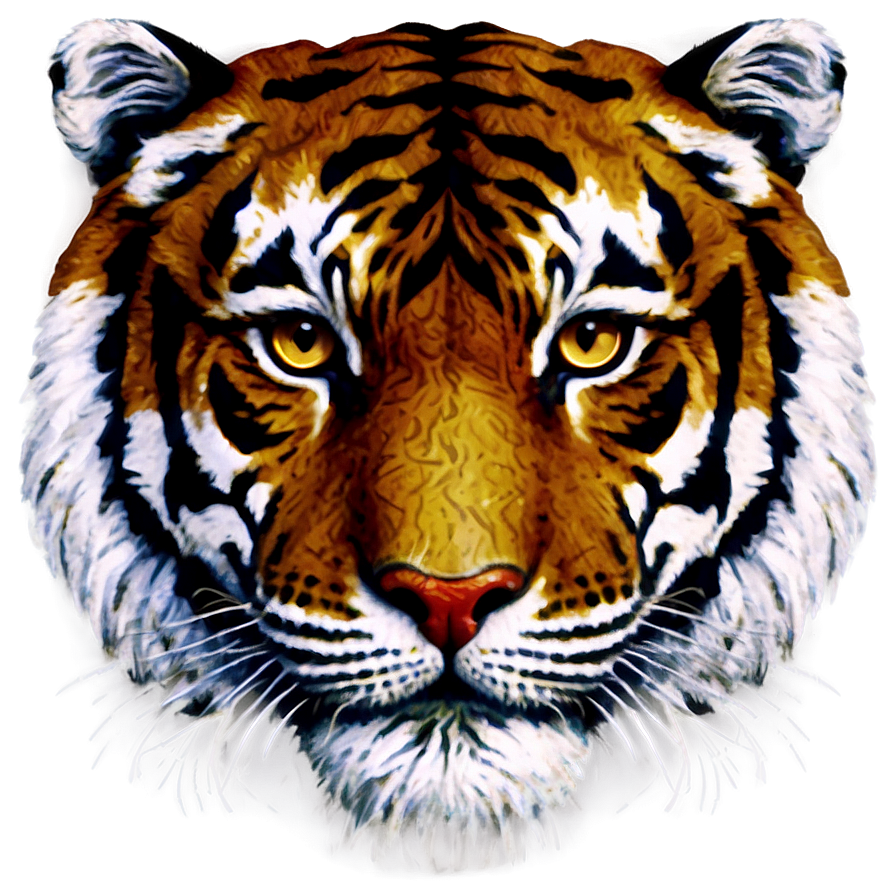 Antique Tiger Face Drawing Png Qin55 PNG Image