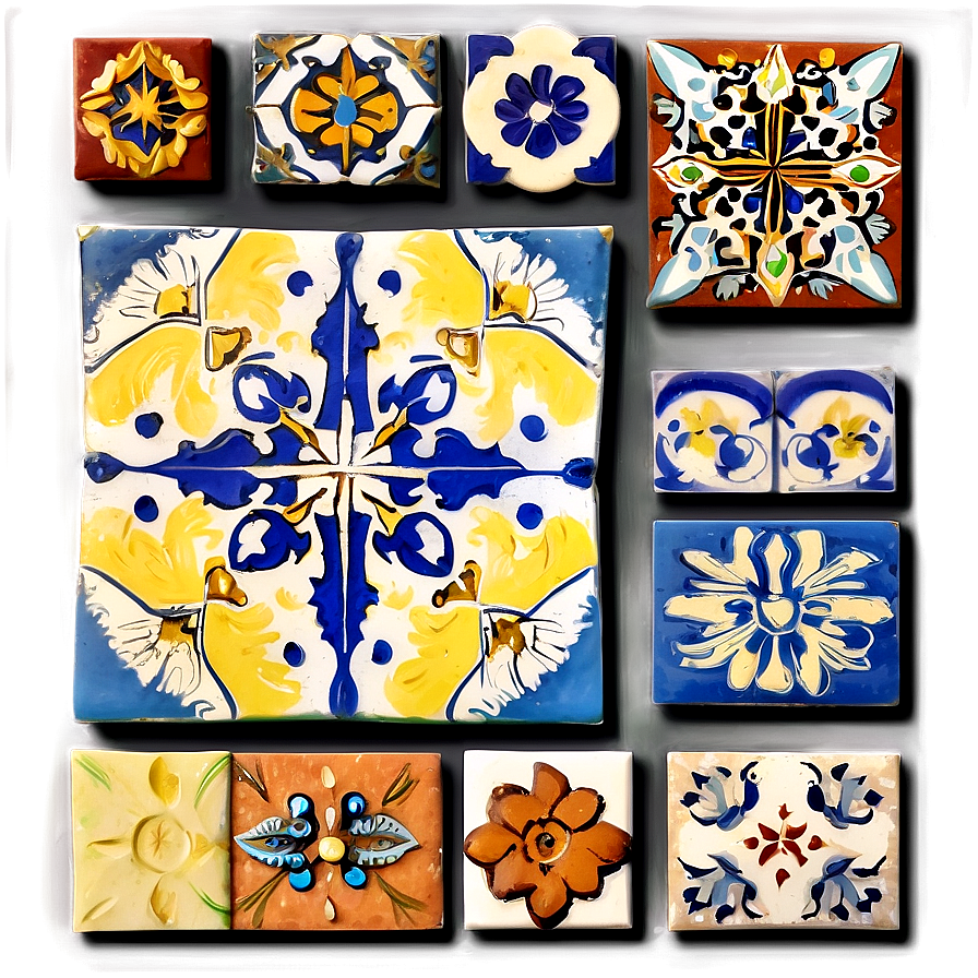 Antique Tile Collection Png 38 PNG Image