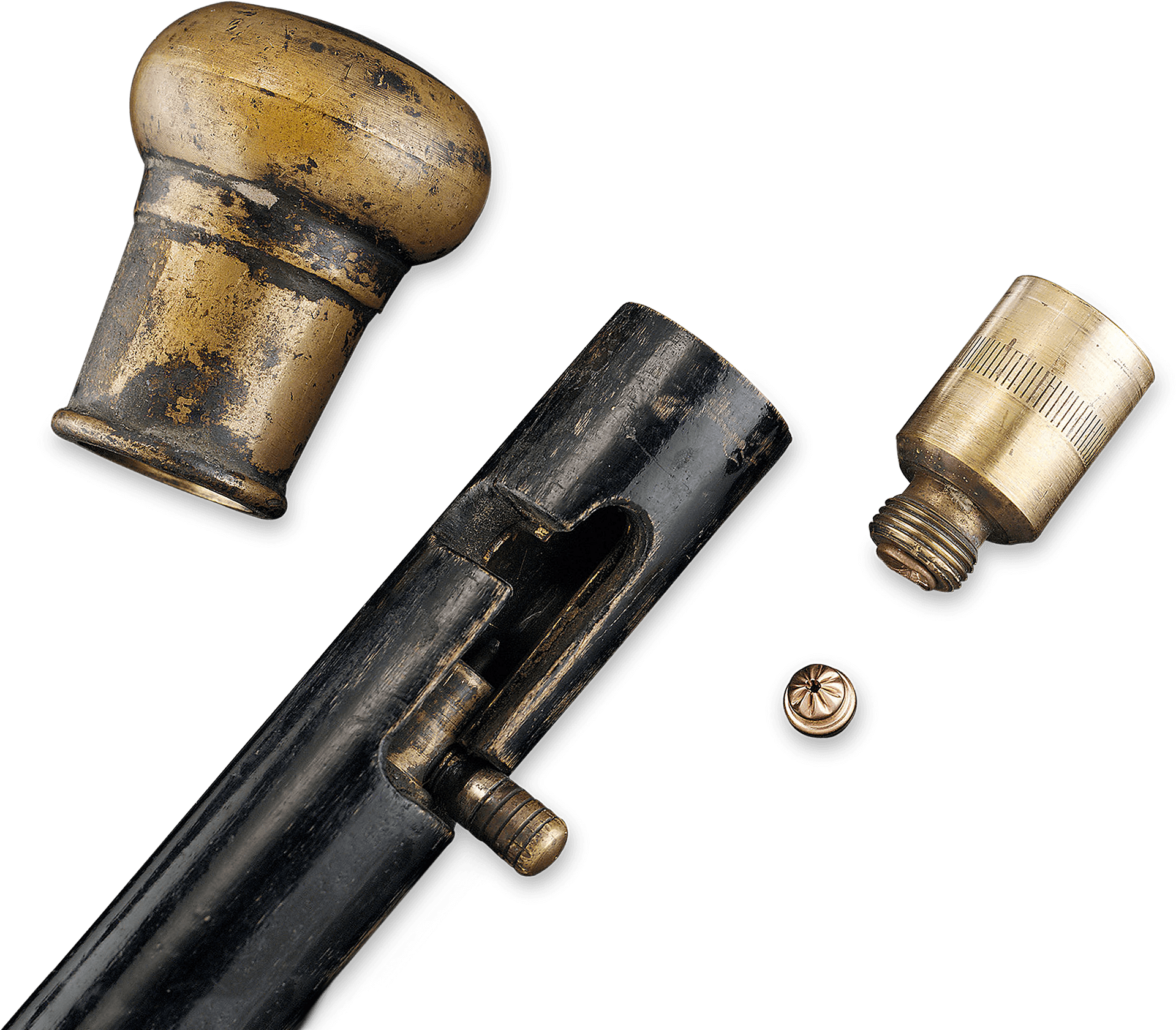 Antique Walking Stick Components PNG Image