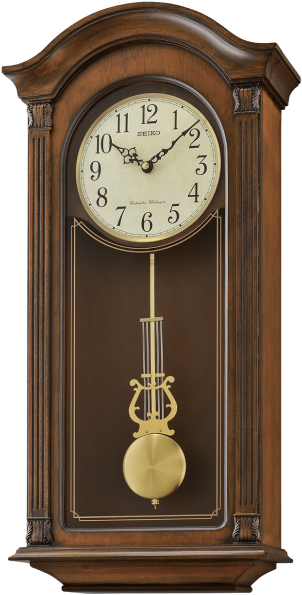 Antique Wooden Pendulum Clock Seiko PNG Image