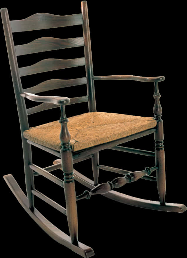 Antique Wooden Rocking Chair PNG Image