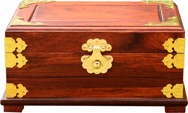 Antique Wooden Treasure Chest PNG Image