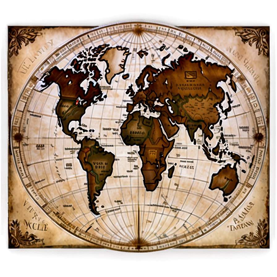 Antique World Map Png 05032024 PNG Image