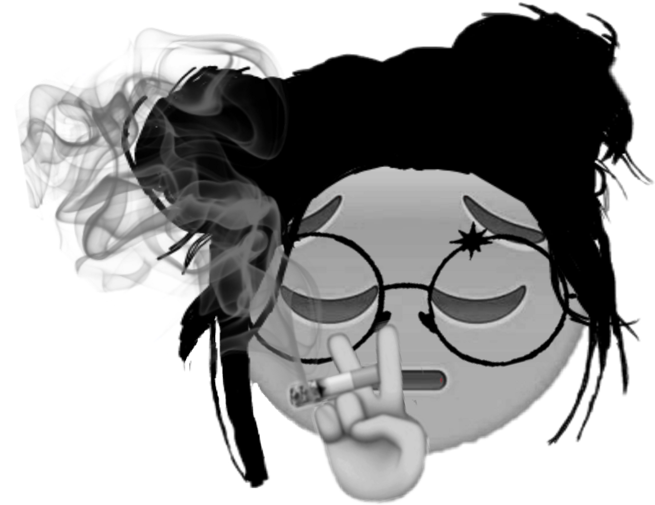 Anxiety Induced Smoking Cartoon Character PNG Image