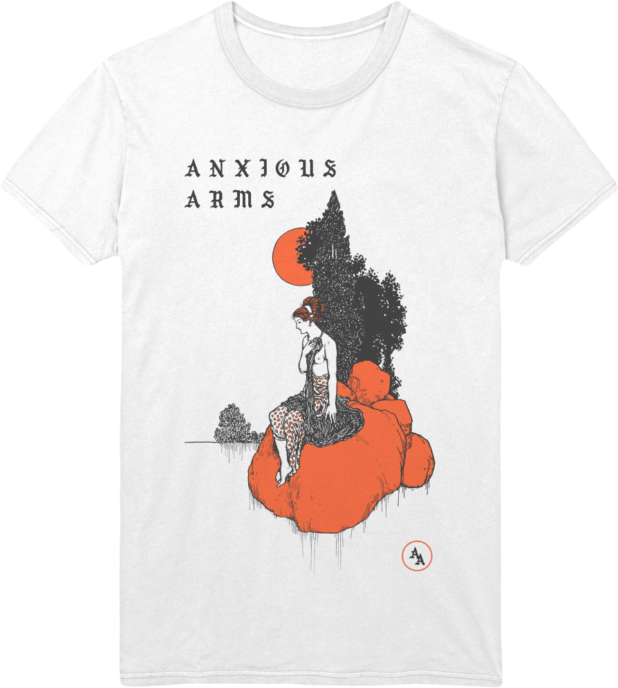 Anxious Arms Graphic Tee Design PNG Image