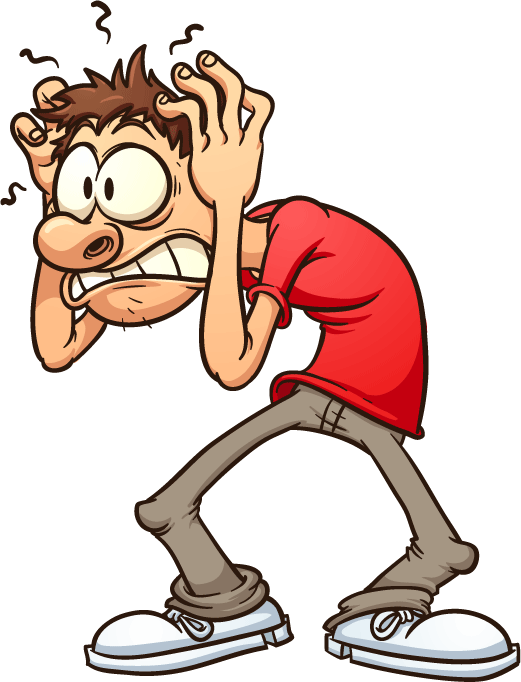 Anxious Cartoon Character PNG Image