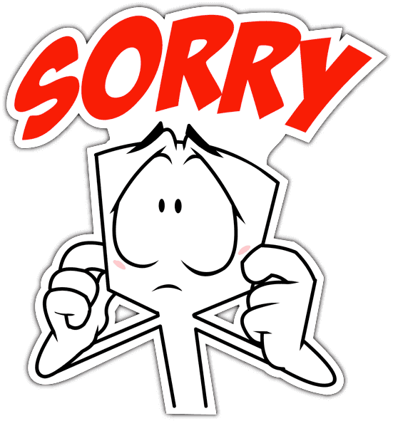 Apology Cartoon Character Holding Sign PNG Image