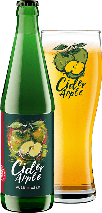 Apple Cider Bottleand Glass PNG Image