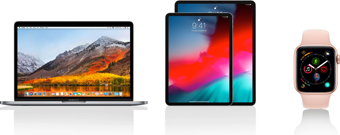 Apple Device Lineup Mac Booki Pad Watch PNG Image