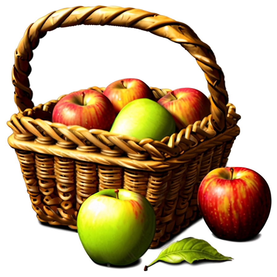 Apple In Basket Png Ied47 PNG Image