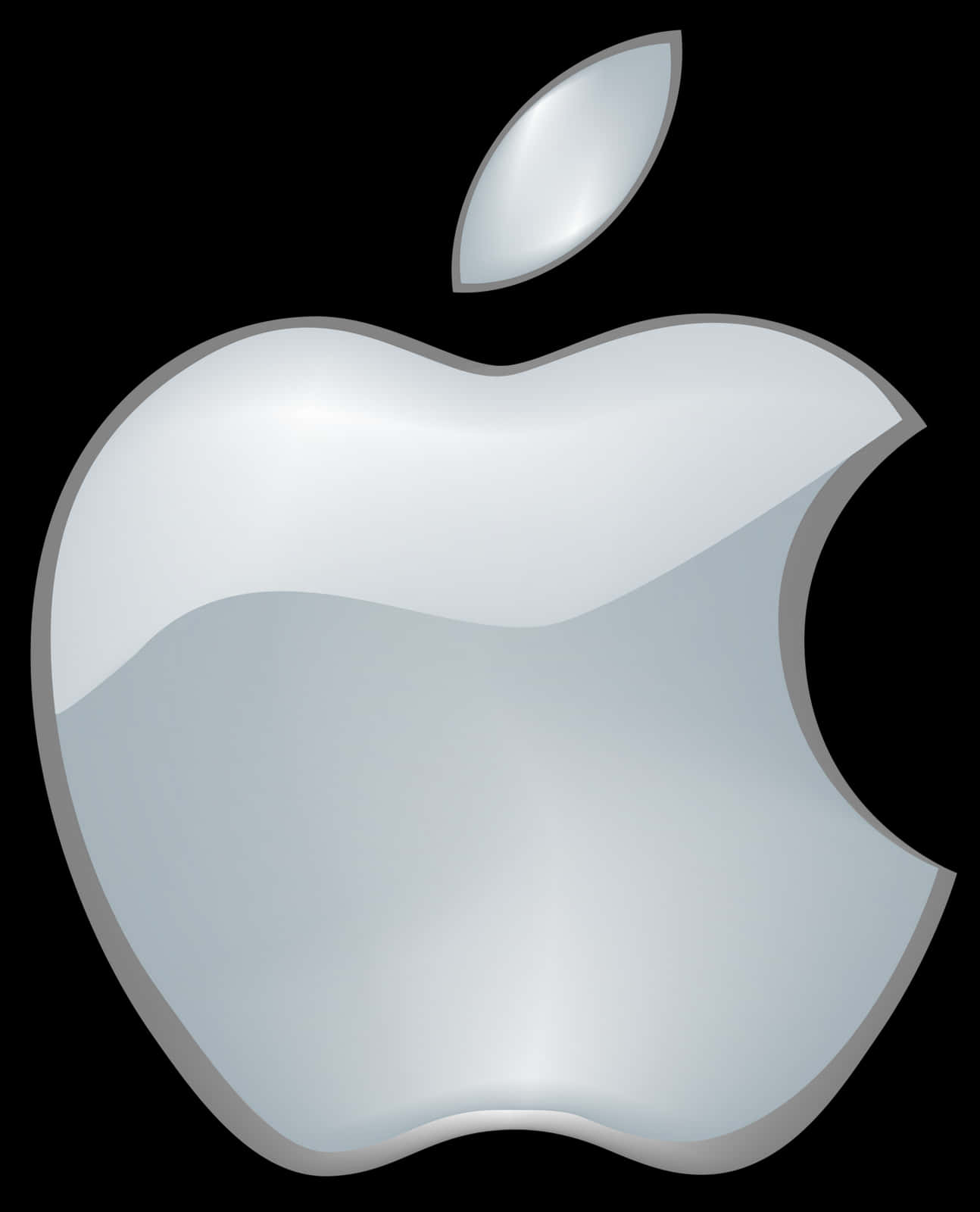 Apple Logo Icon Silver PNG Image