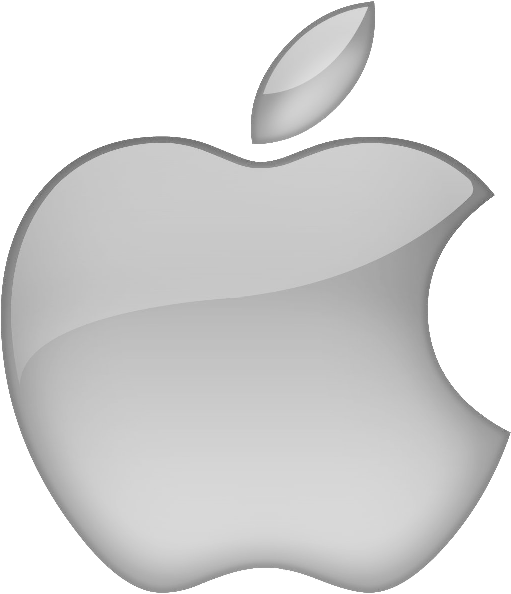 Apple Logo Icon Silver PNG Image