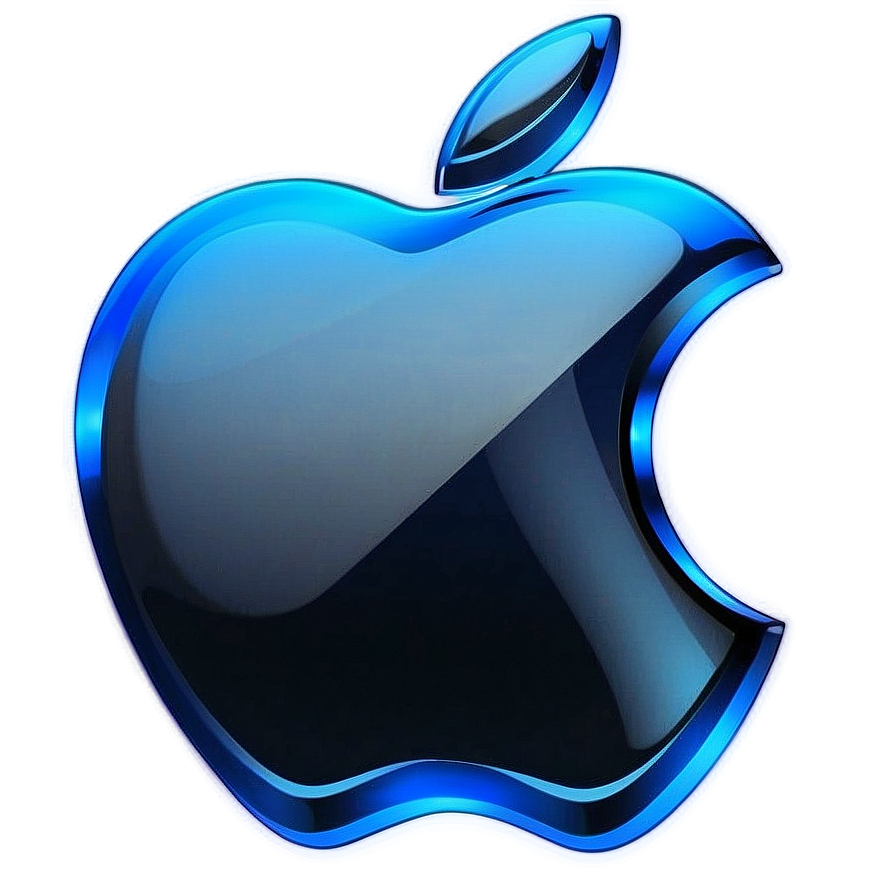 Apple Logo In Blue Theme Png Gfs PNG Image