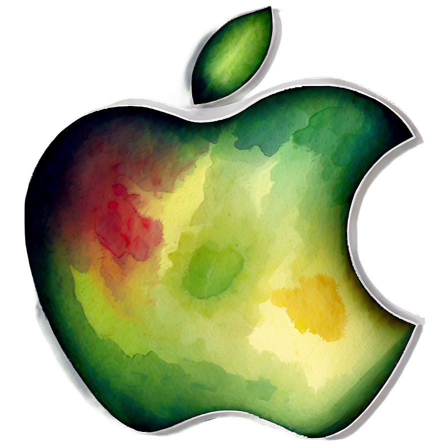 Apple Logo In Watercolor Png Lln PNG Image