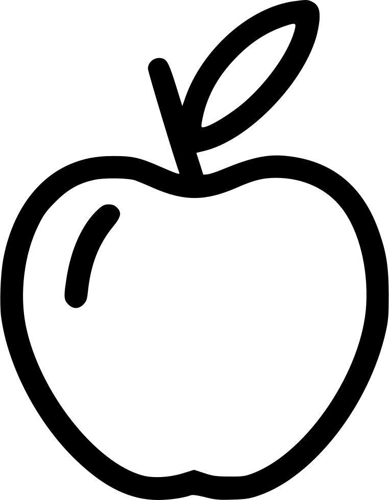 Apple Logo Simple Outline PNG Image