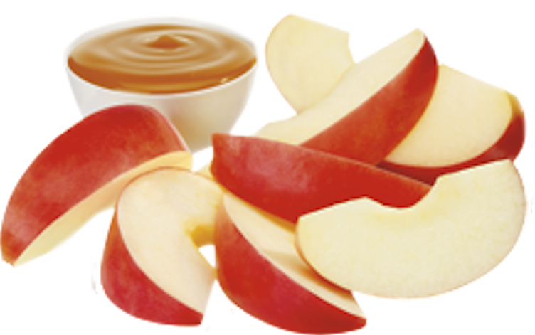 Apple Slices With Caramel Dip PNG Image