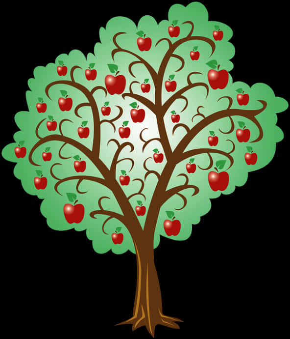 Apple Tree Illustration PNG Image