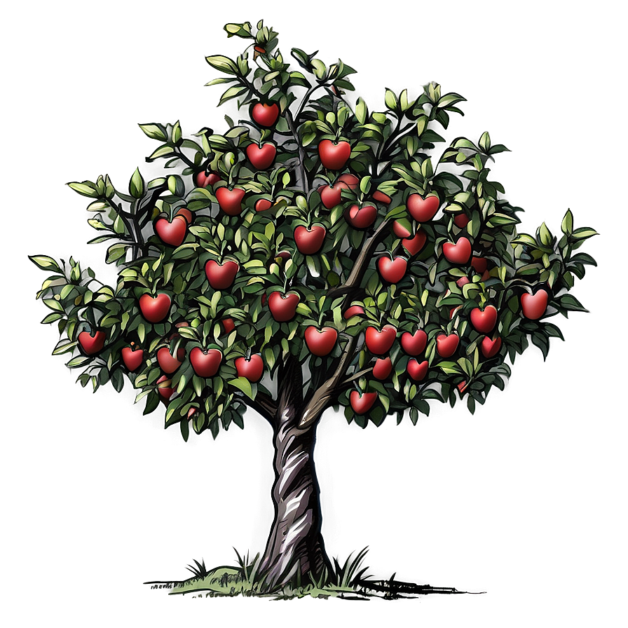 Apple Tree Sketch Png Wus45 PNG Image