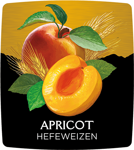 Apricot Hefeweizen Beer Label PNG Image