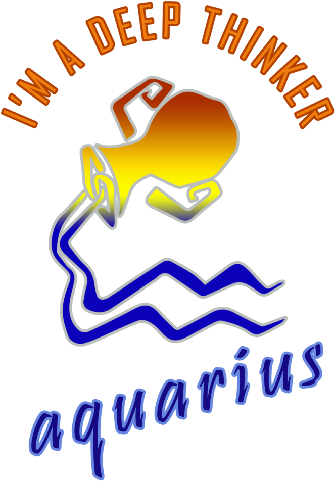 Aquarius Deep Thinker Graphic PNG Image